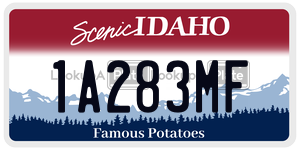 1A283MF  license plate in ID