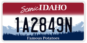 1A2849N license plate in Idaho