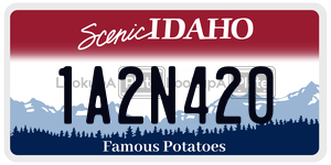 1A2N420  license plate in ID