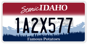 1A2X577  license plate in ID