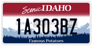 1A303BZ  license plate in ID