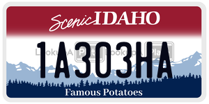 1A303HA  license plate in ID