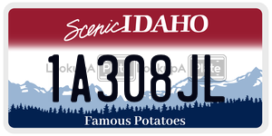 1A308JL  license plate in ID