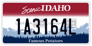 1A3164L  license plate in ID