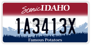 1A3413X  license plate in ID