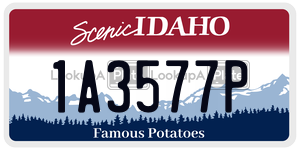 1A3577P  license plate in ID
