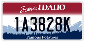 1A3828K  license plate in ID