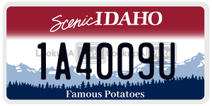 1A4009U  license plate in ID