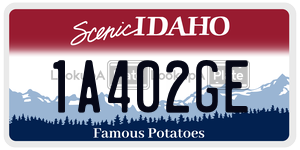 1A402GE  license plate in ID