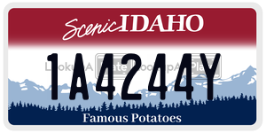 1A4244Y  license plate in ID