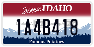 1A4B418  license plate in ID