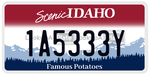 1A5333Y  license plate in ID