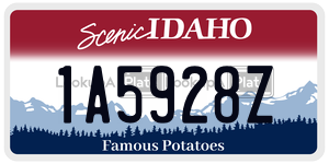 1A5928Z license plate in Idaho