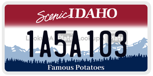 1A5A103  license plate in ID