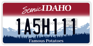 1A5H111  license plate in ID