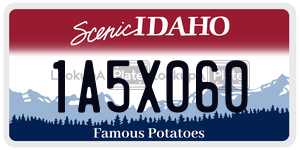 1A5X060  license plate in ID