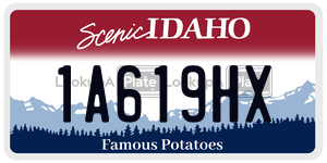 1A619HX  license plate in ID