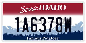 1A6378W  license plate in ID