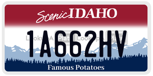 1A662HV  license plate in ID