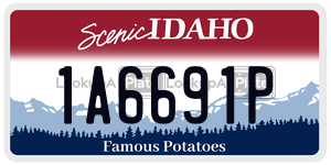 1A6691P  license plate in ID