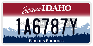 1A6787Y  license plate in ID