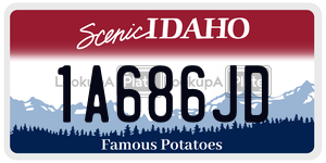 1A686JD  license plate in ID