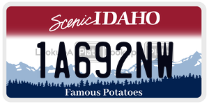 1A692NW  license plate in ID