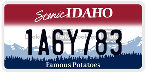 1A6Y783  license plate in ID