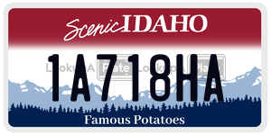 1A718HA  license plate in ID