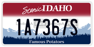 1A7367S  license plate in ID