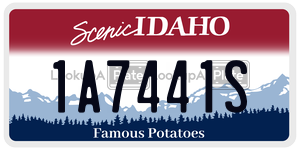 1A7441S  license plate in ID