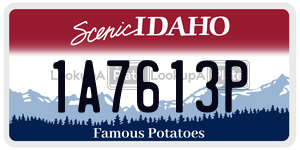 1A7613P  license plate in ID
