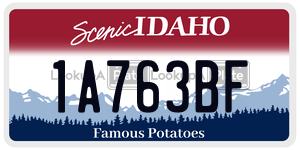 1A763BF  license plate in ID