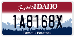 1A8168X  license plate in ID