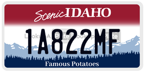 1A822MF  license plate in ID