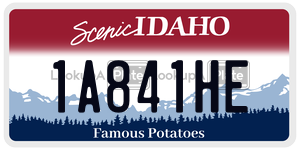1A841HE  license plate in ID
