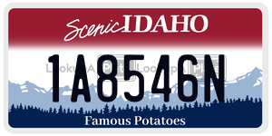 1A8546N  license plate in ID