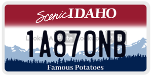 1A870NB  license plate in ID