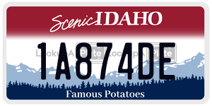 1A874DE  license plate in ID