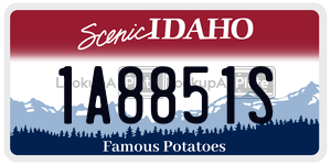 1A8851S  license plate in ID