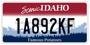 1A892KF  license plate in ID
