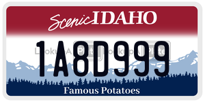 1A8D999  license plate in ID
