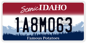 1A8M063  license plate in ID