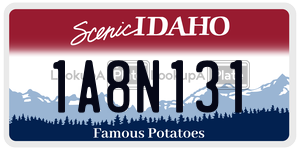 1A8N131  license plate in ID