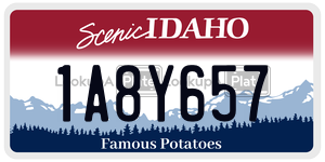 1A8Y657  license plate in ID