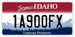 1A900FX  license plate in ID