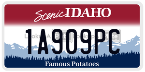 1A909PC  license plate in ID