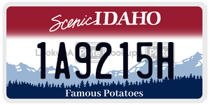 1A9215H  license plate in ID
