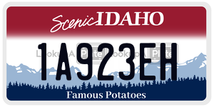 1A923EH  license plate in ID