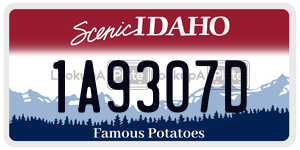 1A9307D  license plate in ID